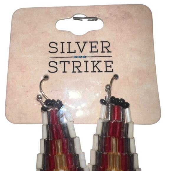 Silver Strike Seed Multi Bead Dangle Western Navajo Earrings | NEW/NWT!! - Picture 2 of 3